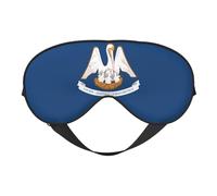 Masque pour les yeux double face avec imprimé drapeau de l'État de Louisiane, design réglable, bloquant la lumière et respirant, adapté pour le repos et les voyages.