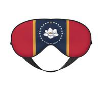 Masque pour les yeux double face avec imprimé drapeau de l'État du Mississippi, design réglable, bloquant la lumière et respirant, adapté pour le repos et les voyages.