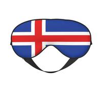 Masque pour les yeux double face avec imprimé drapeau de l'Islande - Design réglable - Bloque la lumière et respirant - Convient pour le repos et les voyages.