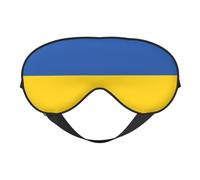 Masque pour les yeux double face avec imprimé drapeau de l'Ukraine, design réglable, bloquant la lumière et respirant, adapté pour le repos et les voyages.
