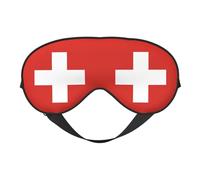 Masque pour les yeux double face avec imprimé drapeau suisse - Design réglable - Bloque la lumière et respirant - Convient pour le repos et les voyages.
