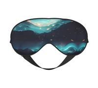 Masque pour les yeux double face avec imprimé étoiles de science-fiction, design réglable, blocage de la lumière et respirant, adapté pour le repos et les voyages.