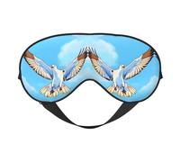 Masque pour les yeux double face avec imprimé mouettes en vol - Design réglable - Bloque la lumière et respirant - Convient pour le repos et les voyages.