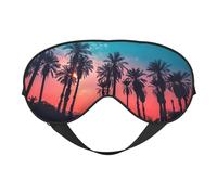 Masque pour les yeux double face avec imprimé palmier et coucher de soleil, occultant pour dormir, masque de sommeil confortable pour toutes les occasions