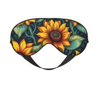 Masque pour les yeux double face avec imprimé tournesols de printemps rétro, masque pour les yeux occultant, masque de sommeil pour toutes les nuits pour homme et femme