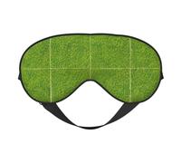 Masque pour les yeux double face avec imprimé vert prairie - Design réglable - Bloque la lumière et respirant - Convient pour le repos et les voyages.