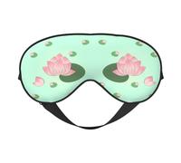 Masque pour les yeux double face avec motif de fleurs de lotus qui attendent de fleurir - Design réglable - Bloque la lumière et respirant - Convient pour le repos et les voyages.
