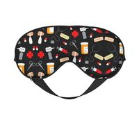 Masque pour les yeux double face avec motif de médecine de dessin animé, occultant pour dormir, masque de sommeil confortable pour toutes les occasions