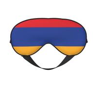 Masque pour les yeux double face avec motif drapeau de l'Arménie - Réglable - Bloque la lumière et respirant - Convient pour le repos et les voyages.