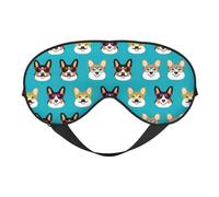 Masque pour les yeux double face avec motif lunettes de corgi et moustaches, occultant pour dormir, masque de sommeil confortable pour toutes les occasions