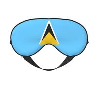 Masque pour les yeux double face imprimé drapeau de Sainte-Lucie design réglable bloquant la lumière et respirant adapté pour le repos et les voyages.