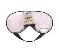 Masque pour les yeux double face imprimé trois chats, occultant pour dormir, masque de sommeil confortable pour toutes les occasions