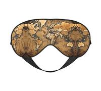 Masque pour les yeux double face motif carte du monde ancienne, sangle réglable, masque de sommeil pour les yeux, bloque la lumière