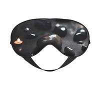 Masque pour les yeux double face noir avec motif de cœur mystérieux, réglable, bloque la lumière et respirant, adapté pour le repos et les voyages.