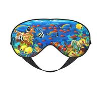 Masque pour les yeux double face Océan Tropical Fish Coral Undersea World Printing - Occultant pour dormir, confort pour toutes les occasions