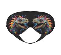 Masque pour les yeux double face Tyrannosaurus Bad Boy - Design réglable - Bloque la lumière et respirant - Convient pour le repos et les voyages.