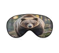 Masque pour les yeux d'ours pour dormir sur le côté pour femmes et hommes, sans pression ni blocage de la lumière, doux, confortable, respirant, réglable