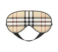 Masque pour les yeux doux à carreaux gris - Sommeil confortable, bloque la lumière, couverture complète des yeux, idéal pour les voyages, la méditation