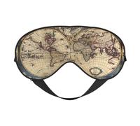 Masque pour les yeux doux à imprimé carte antique du monde - ombre de nuit élastique, bandeau résistant à la lumière pour avion, yoga, voyage, couverture complète des yeux