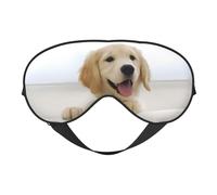 Masque pour les yeux doux à imprimé chiots Golden Retriever - Ombre nocturne élastique - Bandeau résistant à la lumière pour avion, yoga, voyage, couverture complète des yeux