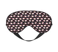 Masque pour les yeux doux à imprimé cochon rouge - Bloque la lumière - Pour la sieste - Pour voyage, camping, méditation et yoga