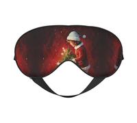 Masque pour les yeux doux à imprimé magique de Noël - Sommeil confortable, ombre de nuit élastique, couvre-yeux pour les voyages, la méditation