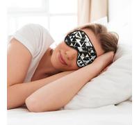 Masque pour les yeux doux à imprimé triangle noir blanc doré tendance pour dormir masque de sommeil masque pour les yeux pour femmes hommes sommeil voyage