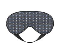 Masque pour les yeux doux à rayures bleues avec imprimé tête de mort - Léger - Respirant - Occultant - Pour voyage, sieste, yoga, méditation