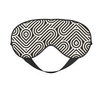 Masque pour les yeux doux à texture incurvée noire, imprimé sur toute la surface, 96 % polyester, 4 % élasthanne