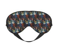 Masque pour les yeux doux avec imprimé chat de dessin animé, couverture réversible pour voyage, sangle réglable, sommeil occultant