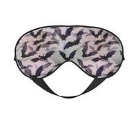 Masque pour les yeux doux avec imprimé chauve-souris d'Halloween - Léger - Respirant - Occultant - Pour voyage, sieste, yoga, méditation