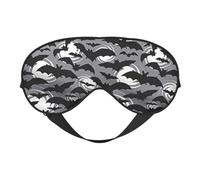 Masque pour les yeux doux avec imprimé chauve-souris d'Halloween - Léger - Respirant - Occultant - Pour voyage, sieste, yoga, méditation