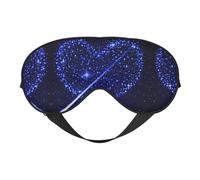 Masque pour les yeux doux avec imprimé cœur et étoile filante - Ombre nocturne élastique - Bandeau résistant à la lumière pour avion, yoga, voyage, couverture complète des yeux