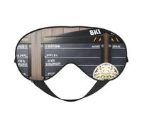 Masque pour les yeux doux avec imprimé de film cinéma et pop-corn - Sommeil confortable, ombre de nuit élastique, couvre-yeux pour les voyages, la méditation
