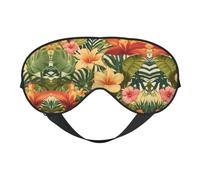 Masque pour les yeux doux avec imprimé de fleurs de beauté, masque de sommeil, masque occultant pour les yeux, convient pour les voyages, le bureau, le yoga, la sieste