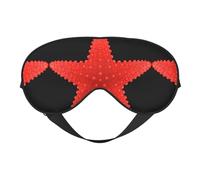 Masque pour les yeux doux avec imprimé étoile de mer rouge - ombre de nuit élastique, bandeau pour les yeux résistant à la lumière pour avion, yoga, voyage