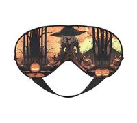 Masque pour les yeux doux avec imprimé horreur d'Halloween / masque de sommeil / masque occultant pour les yeux, convient pour les voyages, le bureau, le yoga, la sieste