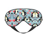 Masque pour les yeux doux avec imprimé « I Love Penguins » pour homme et femme, confortable avec sangle réglable pour voyage, yoga, sieste, travail