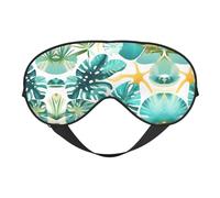 Masque pour les yeux doux avec imprimé sur le thème des plantes tropicales de plage, masque pour les yeux, masque pour les yeux, convient pour les voyages, le bureau, le yoga, la sieste