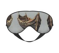 Masque pour les yeux doux avec imprimé vieux bateaux vikings - sommeil confortable, bloque la lumière, couverture complète des yeux, idéal pour les voyages, la méditation