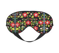 Masque pour les yeux doux avec motif brodé ukrainien - Pour homme et femme - Confortable - Avec sangle réglable - Pour voyage, yoga, sieste, travail