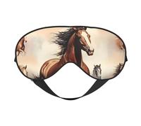 Masque pour les yeux doux Cheval Cabré Marron Unisexe Confortable et Respirant Convient pour le repos quotidien Aide à entrer rapidement dans un sommeil profond.
