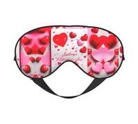 Masque pour les yeux doux double face avec impression de jour d'amant, design réversible, réglable pour un ajustement parfait, bloque la lumière du masque pour les yeux