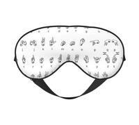 Masque pour les yeux doux double face avec impression de l'alphabet - Design réversible - Réglable pour un ajustement parfait - Bloque la lumière du masque pour les yeux