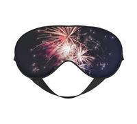Masque pour les yeux doux double face avec impression feu d'artifice, design réversible, réglable pour un ajustement parfait, bloque la lumière du masque pour les yeux