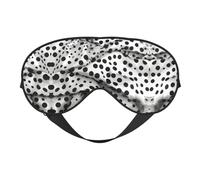 Masque pour les yeux doux double face avec imprimé à pois noirs, réversible, réglable pour un ajustement parfait, bloque la lumière