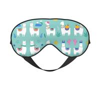 Masque pour les yeux doux double face avec imprimé lama alpaga, design réversible, réglable pour un ajustement parfait, bloque la lumière du masque pour les yeux