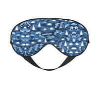 Masque pour les yeux doux double face avec motif de hockey sur glace, réversible, réglable pour un ajustement parfait, bloque la lumière du masque pour les yeux