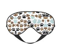 Masque pour les yeux doux double face avec motif d'os de pattes de chien, réversible, réglable pour un ajustement parfait, bloque la lumière du masque pour les yeux