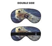 Masque pour les yeux doux double face imprimé animal blanc, réversible, réglable pour un ajustement parfait, bloque la lumière du masque pour les yeux
